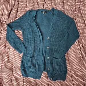 Forever 21 teal cardigan